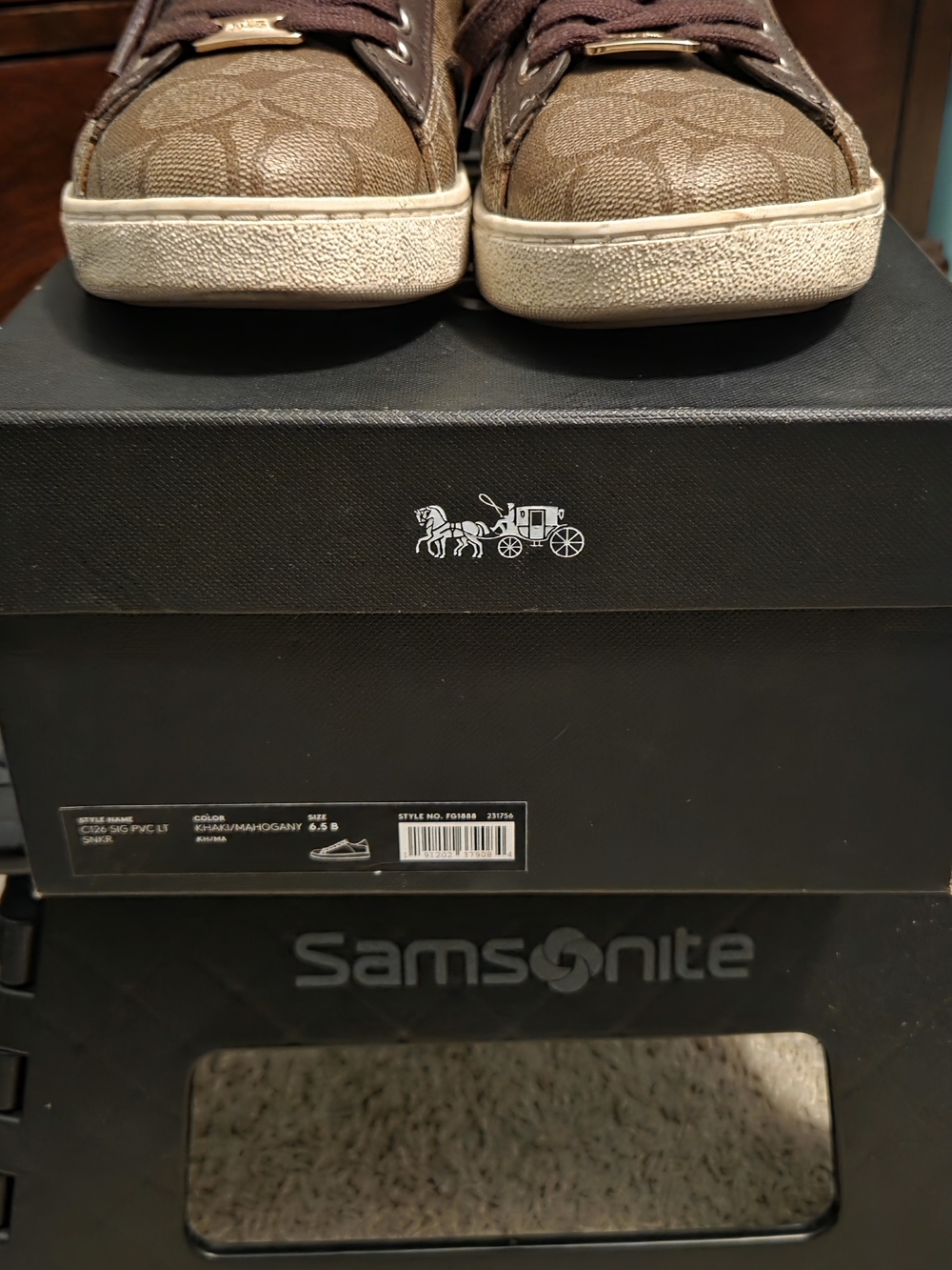 Coach Brown Monogram Platform Sneakers